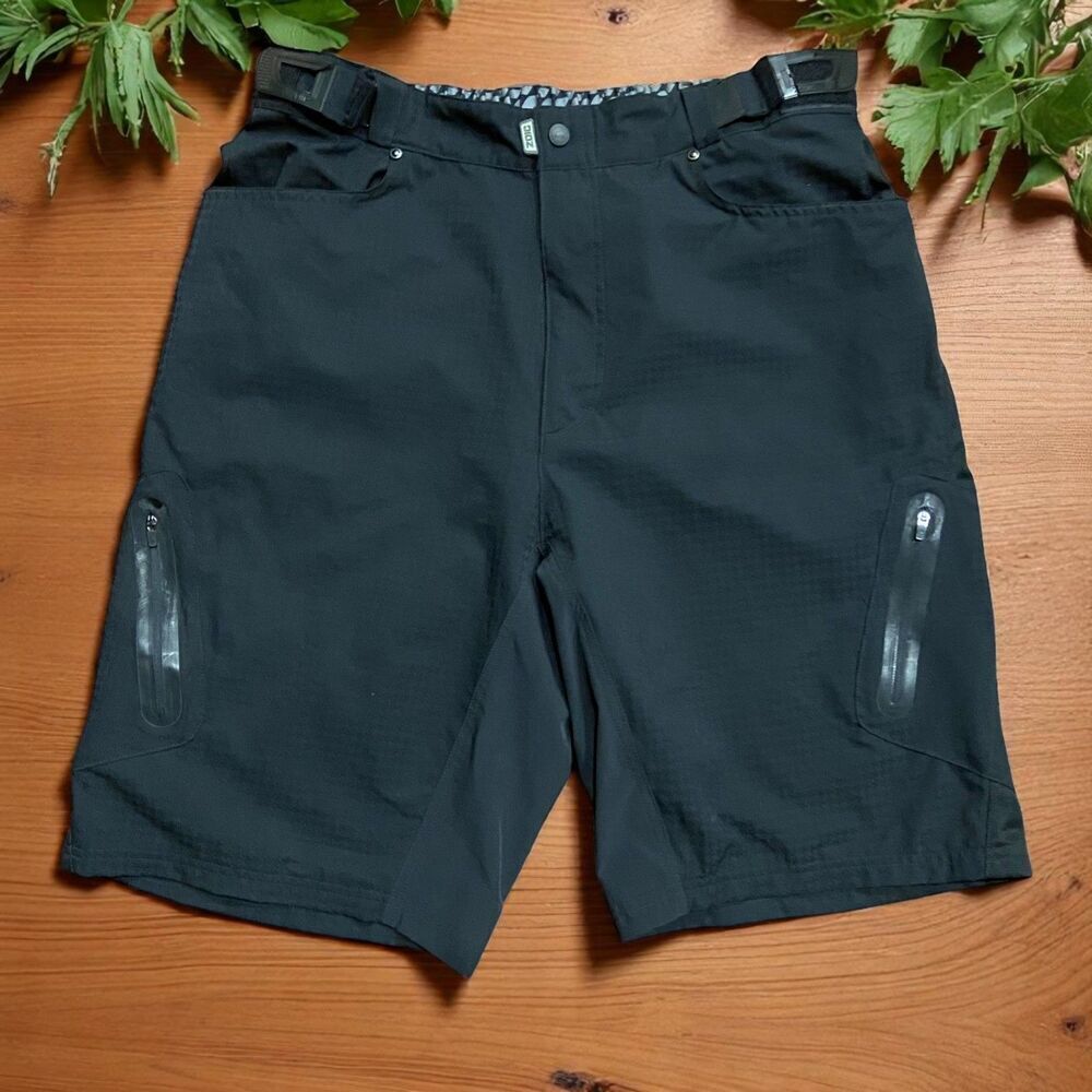 Zoic Athletic Cycling Performance Shorts Cargo Zip Ether Black Men's Size XXL